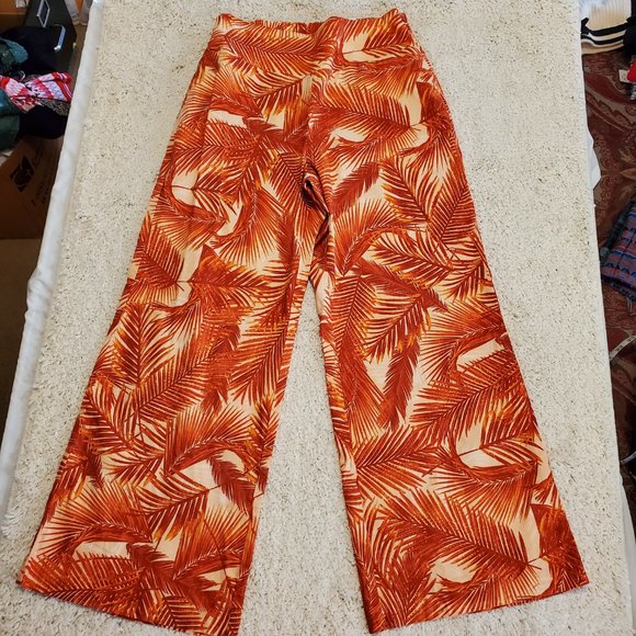 NWT INC International Concepts Orange Tropical Print Pants Size 14P - Picture 6 of 13